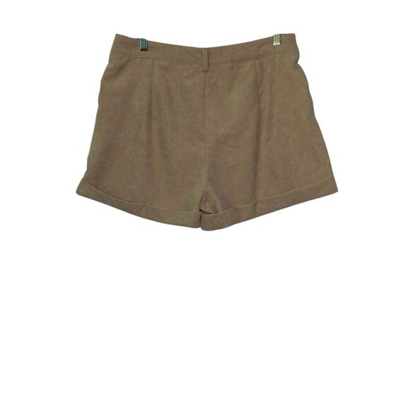 SHEIN beige corduroy pleated cuffed shorts size 8 - 10 - Picture 12 of 13